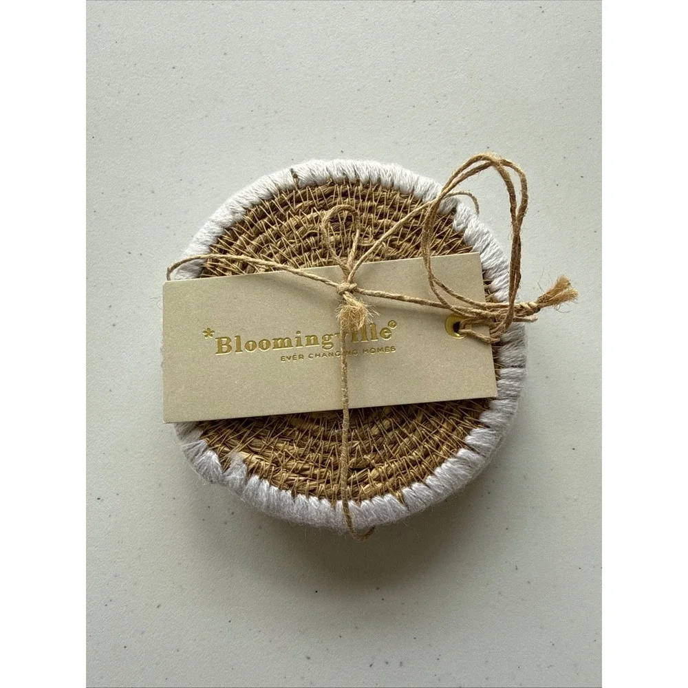Woven Seagrass Coasters NEW Set of 4‎ Bloomingville Ever Changing Homes Neutral